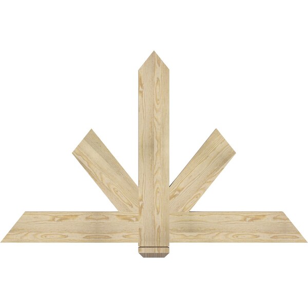 Ekena Millwork Kennewick Rough Sawn Timber Gable Bracket, Douglas Fir, 60"W x 38"H x 2"D x 6"F, 15/12 Pitch GBW060X38X0206KEN00RDF - main